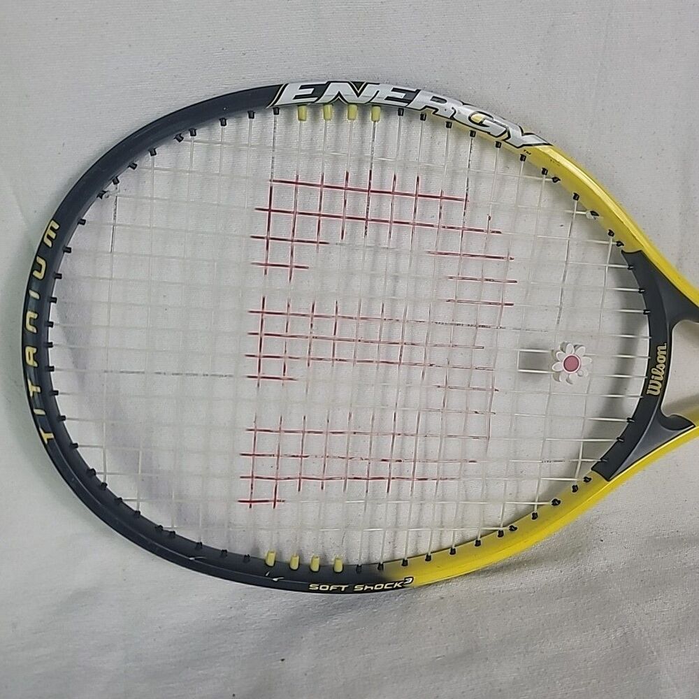 Wilson Titanium Energy Tennis Racket 4 3/8 Grip Oversize Yellow Black Lightweigh